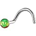 Surgical Steel Color Rasta Ganga Leaf Logo Nose Ring