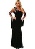 Koo-Ture Black Chelsi One Shoulder Jewelled Ball Gown