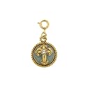Hand Enameled Dome Cross Charm