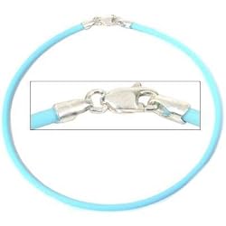 Rubber Cord Anklet Light Blue 9"