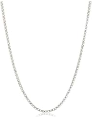 Italian 14k White Gold 0.70mm Round Box Chain Necklace