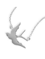 CleverEve Designer Series Sterling Silver Dove Necklace 17" w/ Lobster Clasp