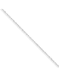 .80mm, 10 Karat White Gold, Baby Rope Chain - 16 inch