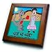 Londons Times Health and Vanity Trends Cartoons - Aussie And Harriet - Framed Tiles