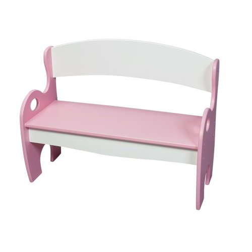 Kitchen: Kids' Arc Back Bench   Pink/ White