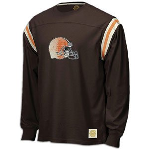 Cleveland Browns Retro Sport Long Sleeve Logo Applique Jersey Crew