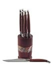Laguiole Production - 412600 - Laguiole Production - Tonnelet 6 Couteaux Laguiole Bois - Inox