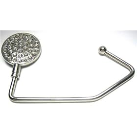 New Small Clear Crystal Purse Hook Handbag Hanger Caddy