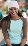 Juniors' Sheer 3/4 Sleeve Raglan T-Shirt