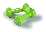 SPRI Deluxe Vinyl Dumbbells (Green, 3-Pound, set of 2)
