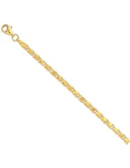 10k Solid Yellow Gold 3 mm (1/8 Inch) Heart Chain Anklet 10"