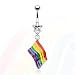Gay Rainbow Pride Flag Navel Jewelry