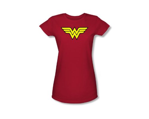  Wonder Woman Standard Icon Red Juniors T-shirt Tee