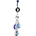 Blue TITANIUM Playboy Logo MAJESTIC Charm Dangle Belly Ring