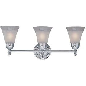 Lite Source LS-16893C/FRO Faris 3-Lite Wall Lamp, Chrome with Frost Clear Glass Shade