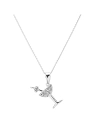 Pave CZ Martini Glass Pendant