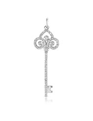 14K White Gold 0.62cttw Round Diamond Pendant