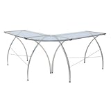 Jameson L-Shaped Glass Writing / Laptop Desk - Blue Glass - 50310