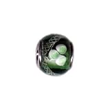 Eve's Addiction White & Green Flower Glass Bead - Pandora Bead & Bracelet Compatible