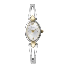 Caravelle by Bulova Ladies 45L115 Silver White Dial Bangle Watch