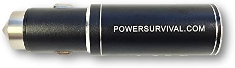Accessory Charger/Glass Breaker (Black) with Rechargeable Battery and Cord in Case by Power Survival Cig Lighter Adapter