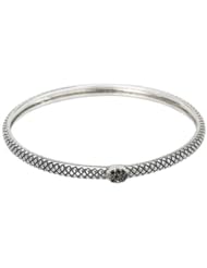 Sterling silver Enchanta Collection black diamond stackable bangle 8 inches
