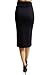 Azules Women's Below the Knee Pencil Skirt - Made in USA Black Large