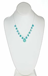 Turquoise Tear Drop Dangle with Sterling Silver Chain 18 Inch