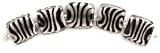 BLUE MOON ART GLASS BEADS-14X16MM WHITE ANIMAL PRINT 5/PKG