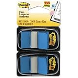 Post-it standard tape flags, 1 x 1-3/4,blue, 100/dispenser - Same Day Shipping (orders by 3 pm), Next Day Delivery (in most cases)