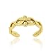 18K Gold over Sterling Silver Braided Daisy Flower Toe Ring image 2