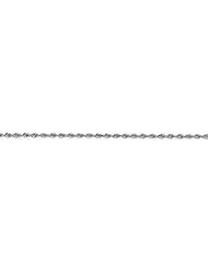 1mm Solid 14K White Gold Classic Diamond Cut Rope Link Chain Necklace 16" - 30" Available