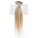 Emosa 7Pcs 70g 100% Real Full Head Remy Human Hair Clip In Extensions #18/613 Honey Blonde with Bleach Blonde Silky Soft