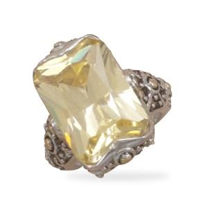 Buy Sterling Silver and Citrine Ring- - Free Shipping