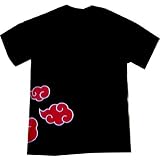 Naruto: Akatsuki Clouds with Anit-Leaf Village Black T Shirt, Small