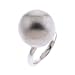 Funky Satin-Finished Large Sterling Silver Ball Ring