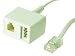 Telefon Adapter RJ45 Stecker - TAE N + RJ11 weiß
