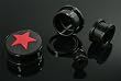 Solid UV Acrylic Screw-on Plugs - Red Star 8G - Sold as a Pair