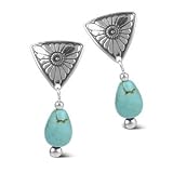 Sterling Drop Blue Turquoise Earrings by Relios, Inc.
