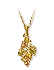 Landstroms Black Hills Gold Pendant has leaves, grape clusters - 03630