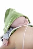 wallaboo hooded baby blanket lime