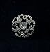 Keepsake Button, Antique Silver Finish with Diamond Like Stone 3/4