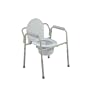 Drive Medical Deluxe Folding Commode with Commode Bucket and Splash Guard, White