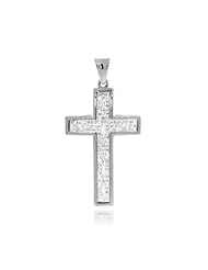 Diamond Pendant for Women cross shaped 0.30 ctw in 14k White Gold