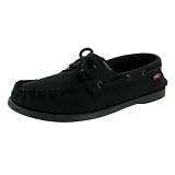 LEVI'S Branden Mens Low Canvas Comfort Lace Up Casual Boat Deck Shoe Black (514364-A48) by Levi's