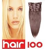 18 Inch (#2 Darkest Brown) Clip in Human Hair Extensions-12 Piece Set - Luxury Full Head-Clip Attached-135g weight-Extra more volume -Grade AAA'