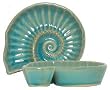 Ceramic Pottery Nauitlus Azure Mini Bowls 4"x4.5" Set of 6