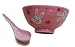 Price Comparison : Pink and white bunny rice bowl and spoon set - porcelain, hand painted