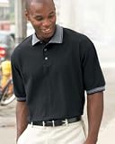 Adult 7 oz. 100% Ringspun Cotton Easy Care Cool Knit Jacquard Collar Golf Shirt