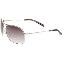 A|X Classic Aviator Sunglasses - Armani Exchange Adult Full Rim Sports Eyewear - Ruthenium Havana/Brown Shaded